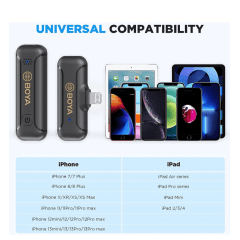 Microfone BOYA BY-WM3T2-D1 Wireless Lavalier para iOS