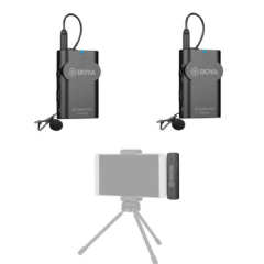 Microfone BOYA BY-WM4 Pro-K4 Lapela Duplo Sem Fio Lightning