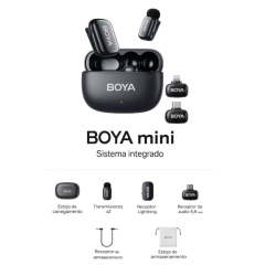 Microfone BOYA Mini-11 Cambo para Gravação de Áudio Profissional