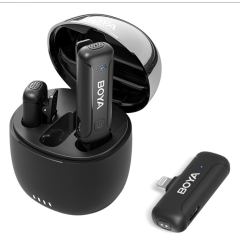 Microfone de Lapela BOYA BY-WM3T-D2 Sem Fio Lightning 2TX+1RX
