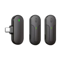 Microfone de Lapela Duplo Sem Fio Tipo-C Tomate MT-2215 para Android