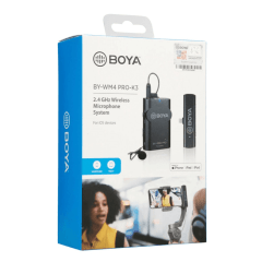 Microfone de Lapela Sem Fio BOYA BY-WM4 Pro-K3 Lightning para iPhone iOS