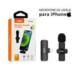 Microfone de Lapela Sem Fio Lightning Lelong LE-930 para iPhone