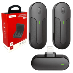 Microfone Duplo de Lapela Sem Fio Tomate MT-2216 Plug and Play Preto Microfone Duplo de Lapela Sem Fio Tomate MT-2216 Plug and Play Preto