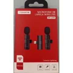 Microfone Lapela Duplo Lightning Tomate MT-2218 | Sem Fio