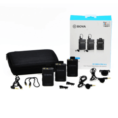Microfone Lapela Duplo Sem Fio Boya BY-WM4 Pro-K2 Wireless TRS P2 para Câmeras e Smartphones (2.4 GHz)1