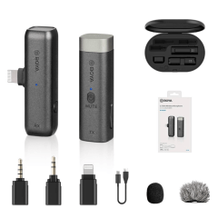 Microfone Sem Fio BOYA BY-WM3D Lightning para iPhone e Câmera