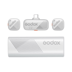 Microfone Sem Fio GODOX Cube-SC USB-C 2.4GHz Branco Lapela para Android e PC Microfone Sem Fio GODOX Cube-SC USB-C 2.4GHz Branco Lapela para Android e PC