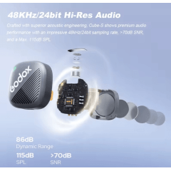 Microfone Sem Fio GODOX Cube-SL Kit1 Preto 2.4G para iPhone