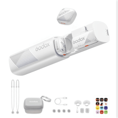 Microfone Sem Fio GODOX Cube-SL Kit2 Branco 2.4G para iPhone Lightning