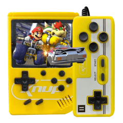 Gameboy SUP Portátil 400 em 1 Amarelo com Controle | Jogos Clássicos Retrô