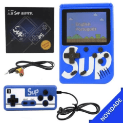 Gameboy SUP Portátil 400 em 1 Azul com Controle | Jogos Clássicos Retrô