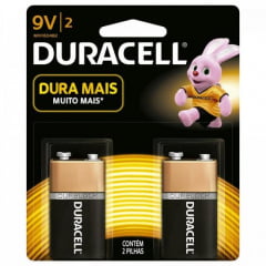 Bateria Alcalina 9V (Caixa c/24 baterias)(Cartela c/2 baterias) DURACELL - CXF / 24