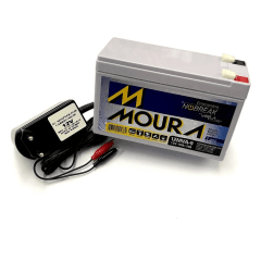 Bateria Moura 12v 9ah com Carregador 12v 800mah