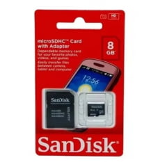 Cartão De Memória Micro Sd 8 Gb, Sandisk ® Original, Lacrado