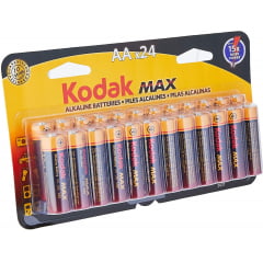 Pilha Max Alcalina AA com 24 Unidades, Kodak