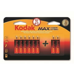 Pilhas Alcalina Aaa Palito Kodak Max Cartela 8 unidades original