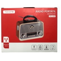 Rádio Portátil AM FM SW Tomate MTJ-2004 Bivolt Conexão em Série