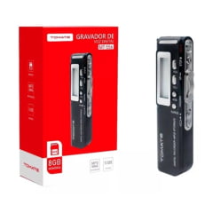 Gravador de Voz Digital 8GB Tomate MT-556 LCD MP3 Original