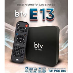 Receptor FTA BTV Express E13 IPTV com Wi-Fi Integrado | Novo Modelo Original