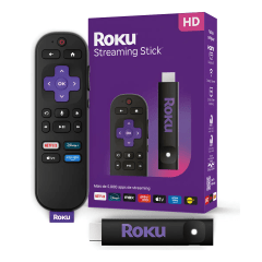 Roku Streaming Stick – TV Box Smart com Controle por Voz, Wi-Fi Longo Alcance e Canais Grátis | Original com NF-e