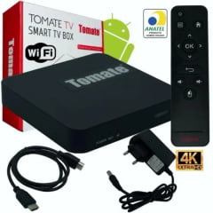 Smart TV Box Android 4K Tomate Homologado Anatel Netflix YouTube
