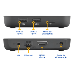 TV Box Aquário Plus 4K STV-3000 – Android 16GB 2GB RAM