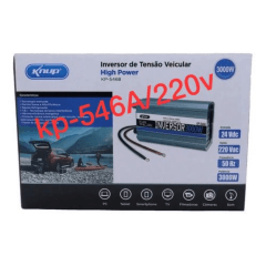 INVERSOR CONVERSOR 12V PARA 220V POTÊNCIA 3000W VEICULAR TRANSFORMADOR TENSÃO KNUP KP-546A CINZA  INVERSOR CONVERSOR 12V PARA 220V POTÊNCIA 3000W VEICULAR TRANSFORMADOR TENSÃO KNUP KP-546A CINZA