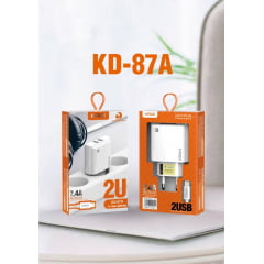 kit carregador de celular kaid 2.4A -2u iPhone Kd-87a