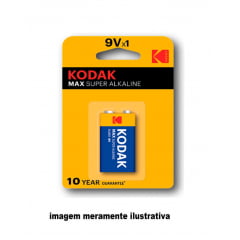 Pilha Kodak super alcalina 9V