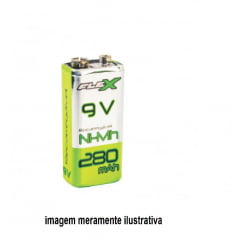 BATERIA 9V RECARREGÁVEL 280MAH FLEX