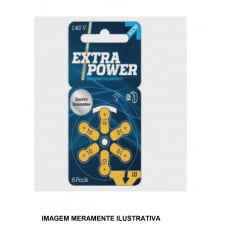 Extra power - Modelo 10 / PR70 - Bateria Para Aparelho Auditivo - Cartela 6 unid.