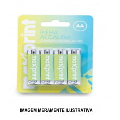 Pilha Alcalina Aa Com 4 Maxprint 