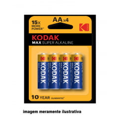 pilha Kodak aa super alcalina 4 pecas