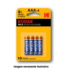 Pilha Kodak AAA super alcalina (4 peças)