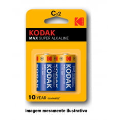 Pilha Kodak C super alcalina (2 peças)