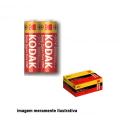 Pilha Kodak AA de alta potencia de zinco (2 peças)