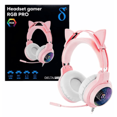Fone de Ouvido Gamer RGB Delta F4032R Headset com Microfone 40mm Fone de Ouvido Gamer RGB Delta F4032R Headset com Microfone 40mm