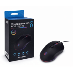 Mouse Gamer RGB 7200 DPI com Fio Delta-M5072 – Precisão e Estilo Gamer