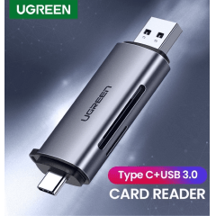 Adaptador Leitor de cartão SD USB Tipo C Adaptador de cartão de memória USB 3.0 OTG portátil 2 slots para TF, SD, Micro SD, SDXC, SDHC, MMC, RS-MMC, Micro SDXC, Micro SDHC, UHS-I para Mac, Windows, Linux, PC, Computador portátil