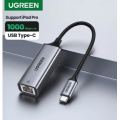 Adaptador UGREEN USB para RJ45 Ethernet (Cinza Escuro) (Ref. 50922) cm209