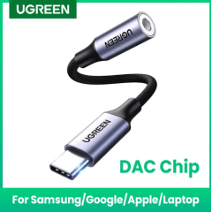  Cabo USB-C para 3.5mm UGREEN 10cm Cinza (Ref. 30632) Marca: Ugreen | Modelo: AV142