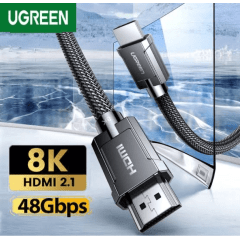 UGREEN Cabo HDMI 2.1 Ugreen HD135, 8k/60Hz, 2m, Trançado, Cinza, HD135, 70321