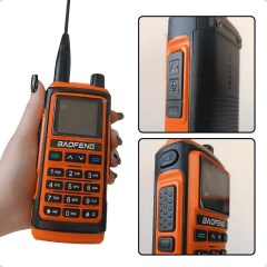 Radio Amador Comunicador Baofeng Uv17 Uhf Vhf Am Fm Aviação Bandas De Freqüência Vhf Uhf Fm Cor Laranja