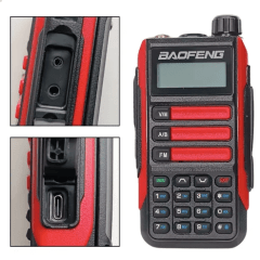 Radio Baofeng Vermelho Ht Fm Portátil Uv16 Plus Walktok 15w