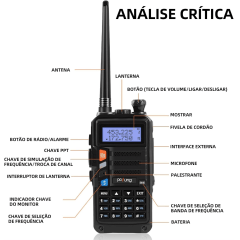Radio comunicador, UV-S9-PLUS 400-480MHZ Walkie Talkie Longo Alcance, Bateria de 2800mAh Bateria de longa duração, LED Lanterna Walkie Talkie