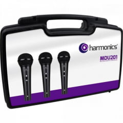 Kit c/ 3 Microfones Dinâmicos Cardióide MDU201 HARMONICS - KI / 3