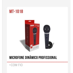 Microfone com Fio Profissional Tomate MT-1018 Dinâmico Unidirecional Alta Qualidade