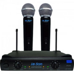 Microfone Duplo sem Fio LS902-UHF-HT/HT Preto LESON
