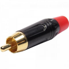 Plug RCA Metal Com Parte Inferior Vermelha PGRC0022 - PCT / 10